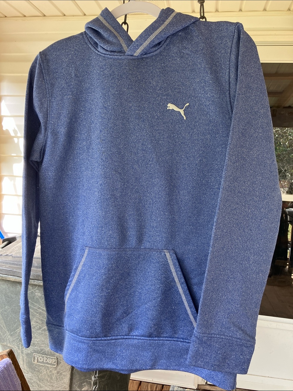 Puma Men’s Heathered Blue Hooded Sweatshirt